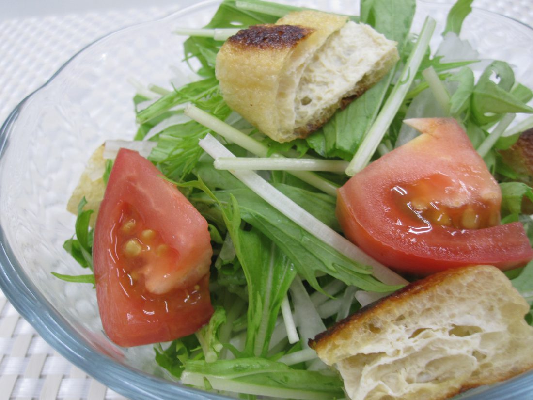 水菜と大根のシャキシャキ揚げサラダ