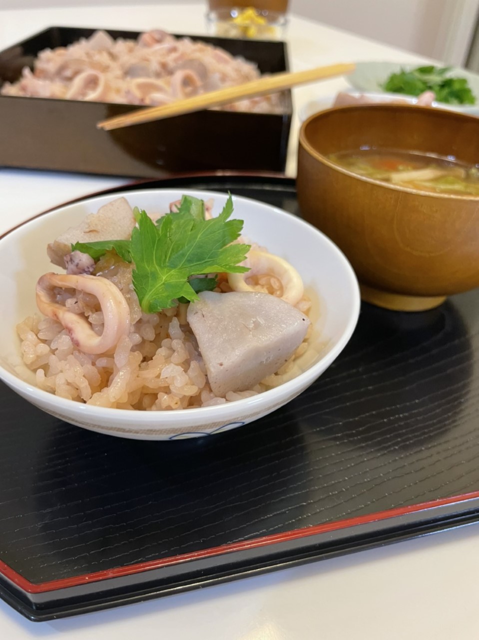 里芋といかの炊き込みご飯