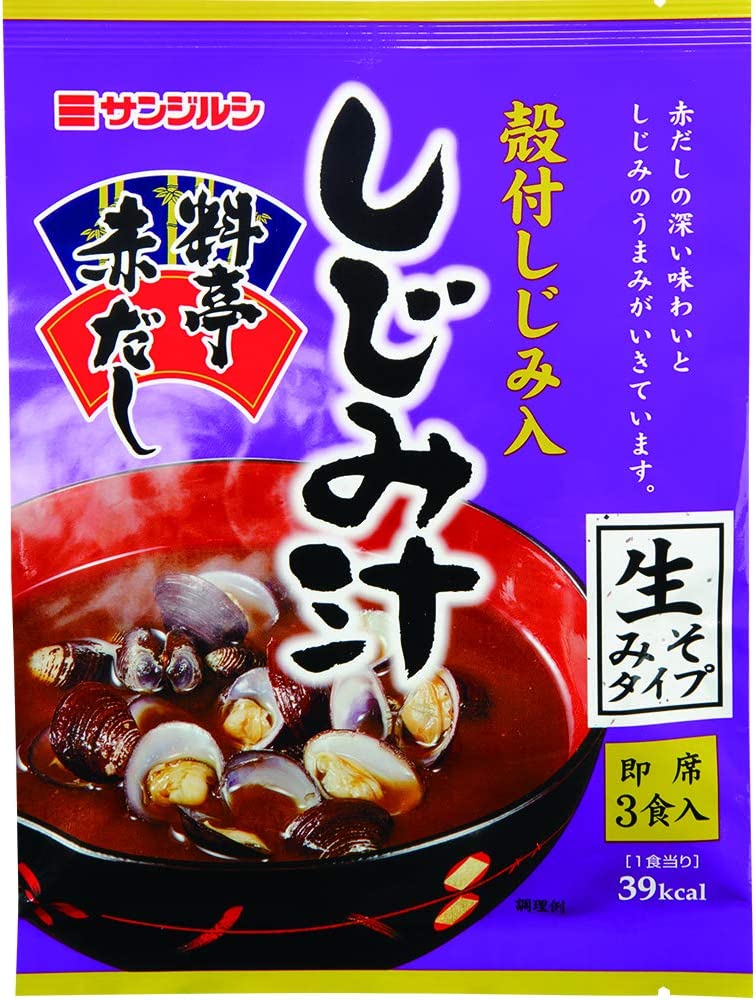 即席料亭赤だし殻付きしじみ汁　3食